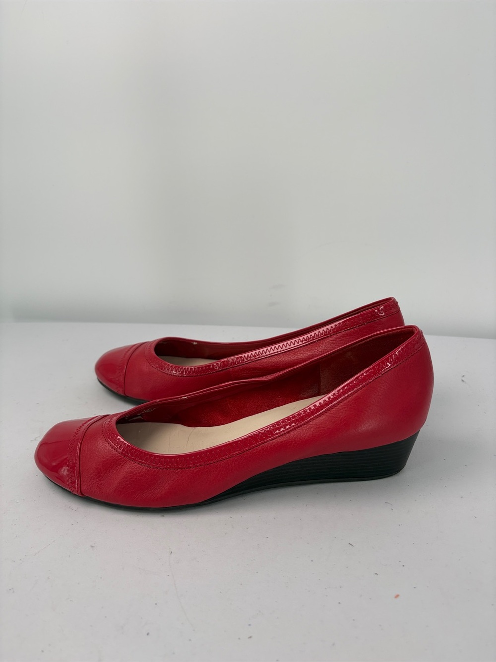 Cole Haan Red Leather Wedge Flats